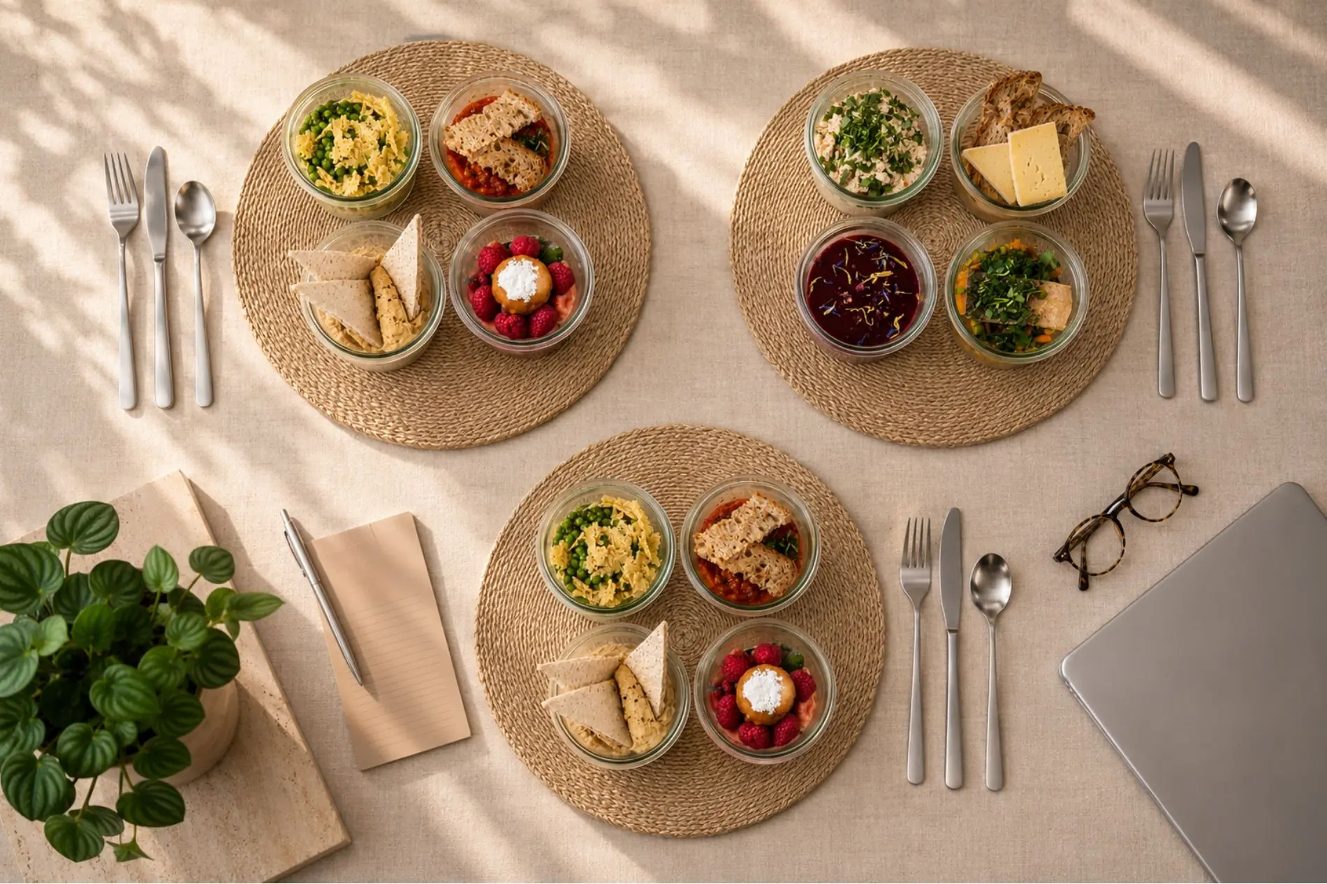 Plateaux-repas du Moulin Traiteur servis en bocaux