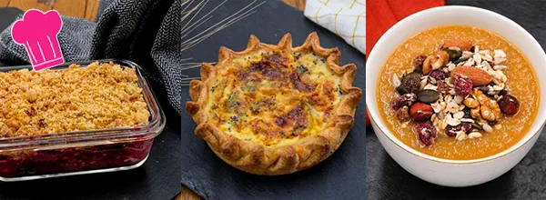 Crumble, tarte salée et soupe